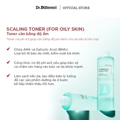 DR.DIFFERENT SCALING TONER 200ML – Nước Cân Bằng Dành Cho Da Dầu, Làm Sạch Sâu Và Tinh Chỉnh Bã Nhờn