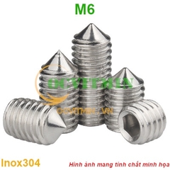 Vít Trí Đầu Nhọn M6 Lục Giác Chìm Inox 304