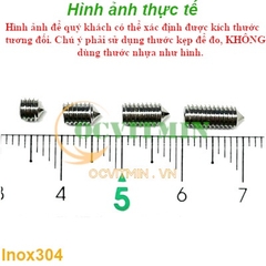 Vít Trí Đầu Nhọn M4 Lục Giác Chìm Inox304