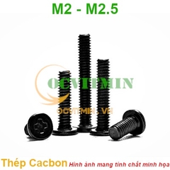 Ốc Bake Đầu Dẹp Mỏng M2 M2.5 Thép Cacbon