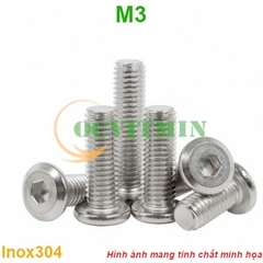 Ốc Lục Giác Đầu Dẹt Tròn M3 Inox 304