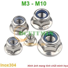 Đai Ốc Khóa Liền Long Đen M3 M4 M5 M6 M8 M10 Tán Inox304 Ecu Khóa