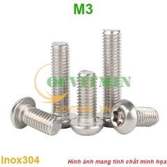 Ốc Lục Giác Bông M3 Có Kim Ở Giữa Inox 304