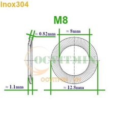 Vòng Đệm Dạng Côn Hai Mặt Có Răng Cưa Inox304