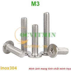 Ốc Bake Đầu Dẹp Mỏng M3 Inox 304