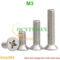 Ốc Vít Bake Đầu Bằng M3 Inox 304