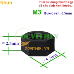 Đai Ốc Nhựa M2 M2.5 M3 Tán Nhựa Lục Giác
