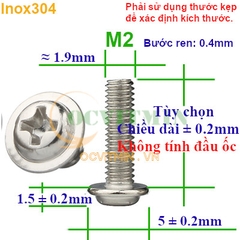 Ốc Vít Bake Điện Tử M2 M2.5 M3 Inox 304