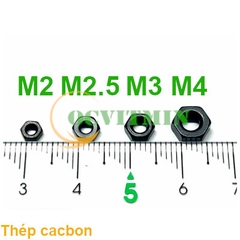 Đai Ốc M2 M2.5 M3 M4 Ecu Lục Giác Tán Thép Caccbon