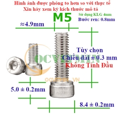 Ốc Lục Giác Đầu Trụ M5 Inox 304