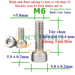 Ốc Lục Giác Đầu Trụ M6 Inox 304