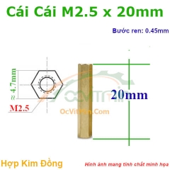 Trụ Đồng Cái Cái Lục Giác M2.5x20mm - Tru Dong Cai Cai Luc Giac