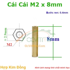 Trụ Đồng Cái Cái Lục Giác M2x8mm - Tru Dong Cai Cai Luc Giac