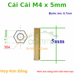 Trụ Đồng Cái Cái Lục Giác M4x5mm - Tru Dong Cai Cai Luc Giac