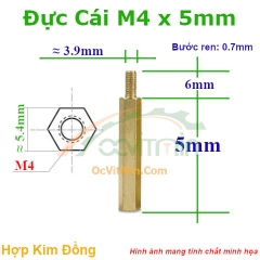 Trụ Đồng Đực Cái Lục Giác M4x5mm - Tru Dong Duc Cai Luc Giac