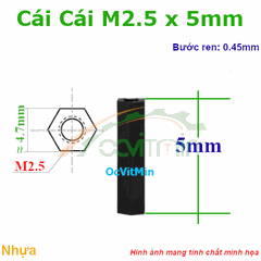 Trụ Nhựa Cái Cái Lục Giác M2.5x5mm - Tru Nhua Cai Cai Luc Giac