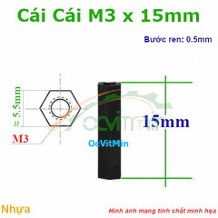 Trụ Nhựa Cái Cái Lục Giác M3x15mm - Tru Nhua Cai Cai Luc Giac