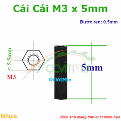 Trụ Nhựa Cái Cái Lục Giác M3x5mm - Tru Nhua Cai Cai Luc Giac