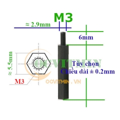 Ốc Nhựa M3 Trụ Nhựa Đực Cái , Cái Cái M3