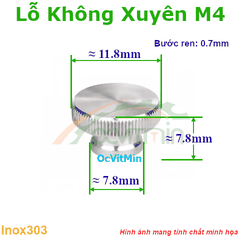 Đai Ốc Lỗ Không Xuyên M4 Núm Vặn - Dai Oc Lo Khong Xuyen Ecu Num Van