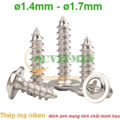 Vít Bake Ren Xoắn Đường Kính 1.4mm 1.7mm Mạ Niken