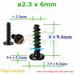 Vít Gỗ Bake Đầu Dẹp Mỏng ø 2.3x6mm - Vit Go Dau Pake Dep Mong