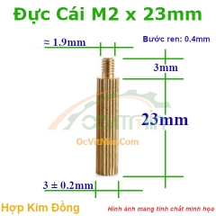 Trụ Đồng Đực Cái M2x23mm - Tru Dong Duc Cai