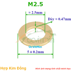 Vòng Đệm Phẳng M2.5 Đồng - Vong Dem Long Den Phang