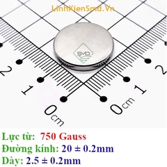 Nam Châm Đất Hiếm Tròn Lực Hút 500 đến 1000 Gauss ( Lực Hút Yếu Xìu)