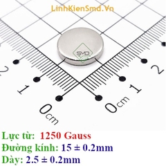 Nam Châm Đất Hiếm Tròn Lực Hút 1000 đến 1500 Gauss