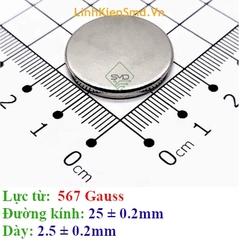 Nam Châm Đất Hiếm Tròn Lực Hút 500 đến 1000 Gauss ( Lực Hút Yếu Xìu)