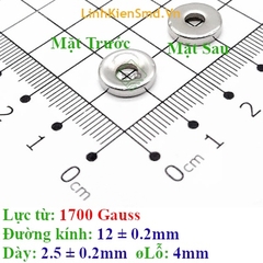 Nam Châm Đất Hiếm Tròn Có Lỗ Lực Hút 1700 Gauss