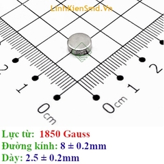 Nam Châm Đất Hiếm Tròn Lực Hút 1500 đến 2000 Gauss