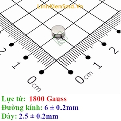 Nam Châm Đất Hiếm Tròn Lực Hút 1500 đến 2000 Gauss