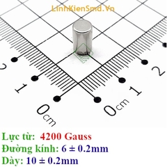 Nam Châm Đất Hiếm Trụ Lực Hút 2000 đến 4000 Gauss