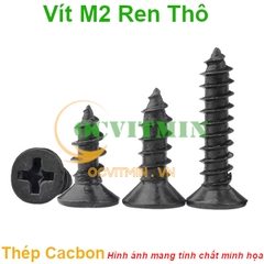 Vít Bake Đầu Bằng Ren Xoắn M2 Thép Cacbon