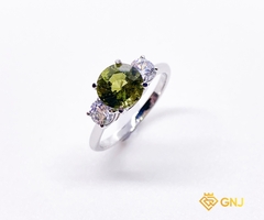Nhẫn đá Tourmaline xanh thiên nhiên