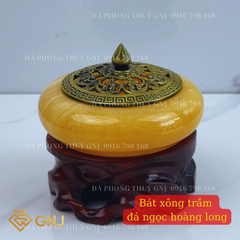 Lư Xông Trầm Hương Bằng Đá Ngọc Hoàng Long