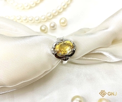 Nhẫn bạc cao cấp đính đá Citrine dành cho nữ