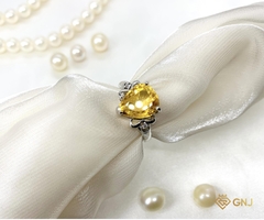 Nhẫn bạc nữ cao cấp đính đá Citrine