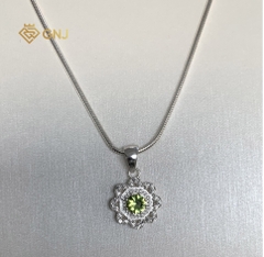 Mặt dây chuyền bạc 925 đính đá Peridot thiên nhiên