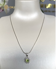 Mặt dây chuyền bạc 925 đính đá Peridot thiên nhiên