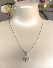 Mặt dây chuyền bạc 925 đính đá Peridot thiên nhiên