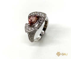 Nhẫn đá Tourmaline tím phong cách