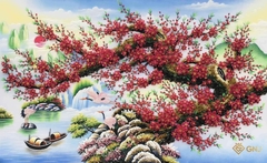 Tranh đá quý đào đỏ