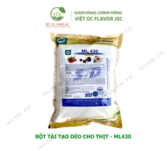 BỘT TÁI TẠO ĐỘ DẺO CỦA THỊT ML430 là một loại bột tái tạo protein từ thịt, được sử dụng để tăng độ đàn hồi và độ kết dính của sản phẩm thịt. Đây là một giải pháp tiết kiệm chi phí và cải thiện chất lượng sản phẩm của các nhà sản xuất thực phẩm.