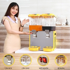 MÁY LÀM MÁT NƯỚC TRÁI CÂY 2 NGĂN DẠNG XOAY ( 2 x 15 lit)