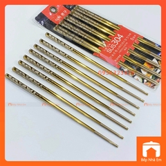 Đũa Inox 304 Hàn Quốc Mạ Vàng Set 5 Đôi - Hàng Cao Cấp