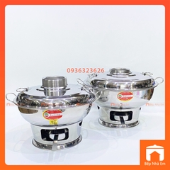 Nồi Lẩu Cù Lao - Lẩu Than - Lẩu Cồn Inox Cao Cấp - Hàng Việt Nam Sản Xuất