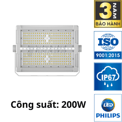 Đèn Pha LED 200W Chip LED Philips Cao Cấp 2 Khoang KITAWA - AC.DP05.200